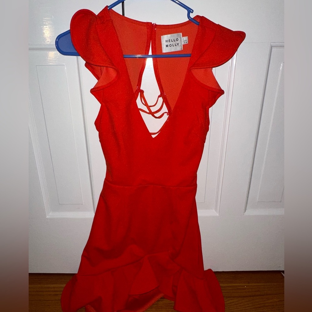 Hello Molly Red Ruffle Mini Dress - Picture 6 of 12